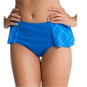 NWT Spanx Flirty Skirty Swim Bottom Shaping Suit blue size 12